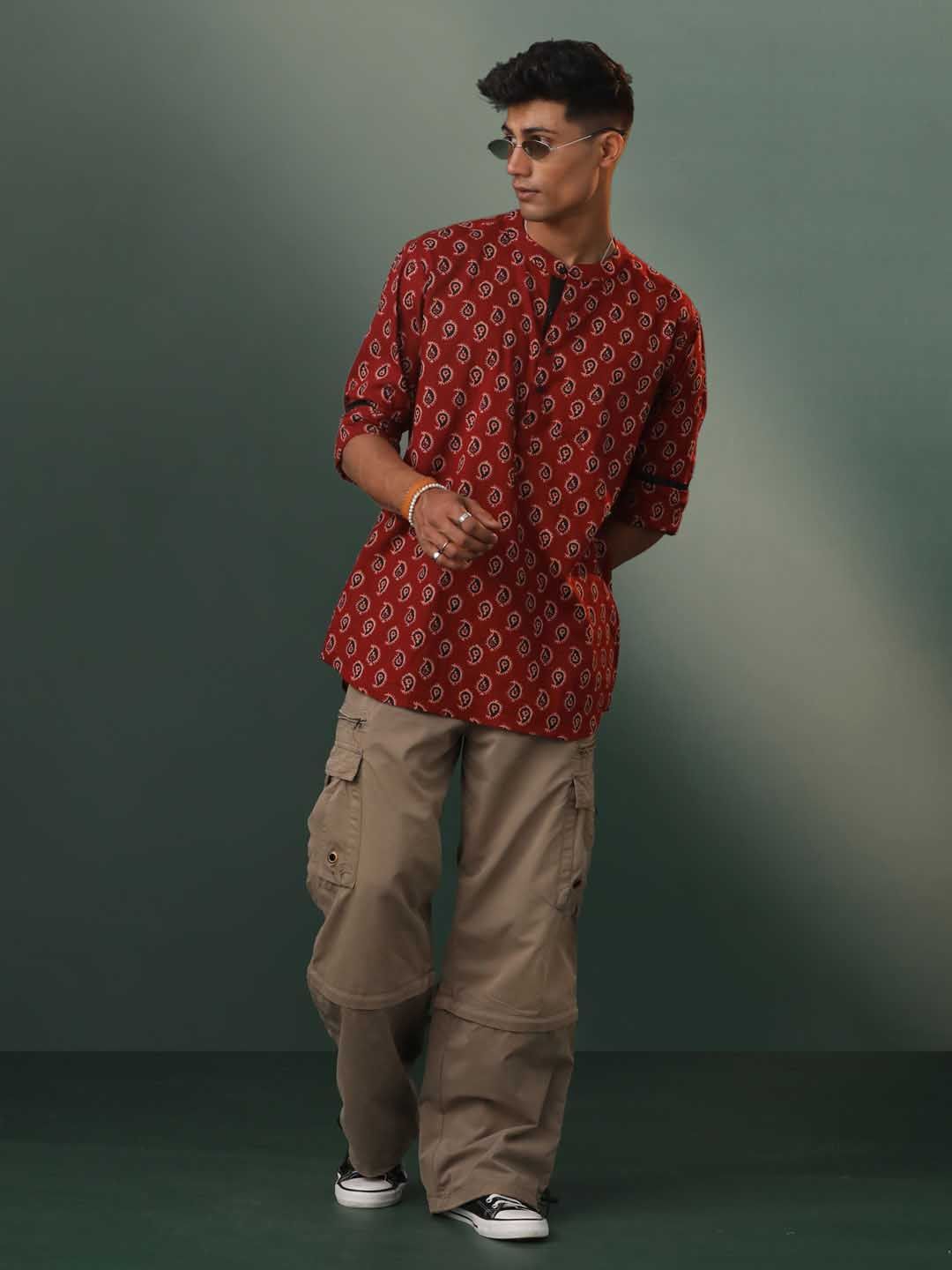 Mandarin Collar Ethnic Shirt