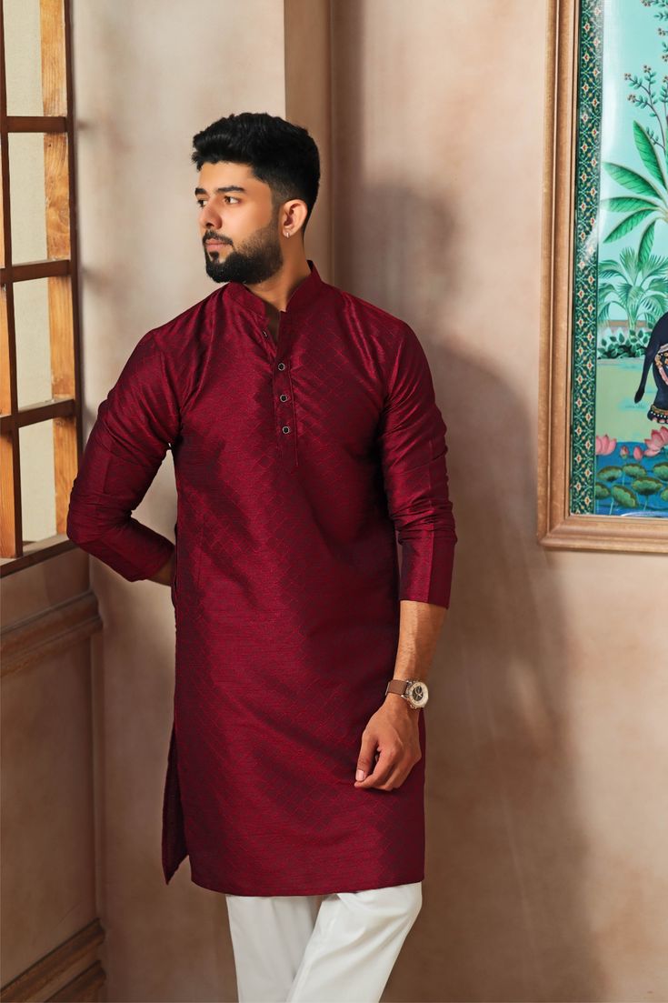 Maroon Wedding Kurta