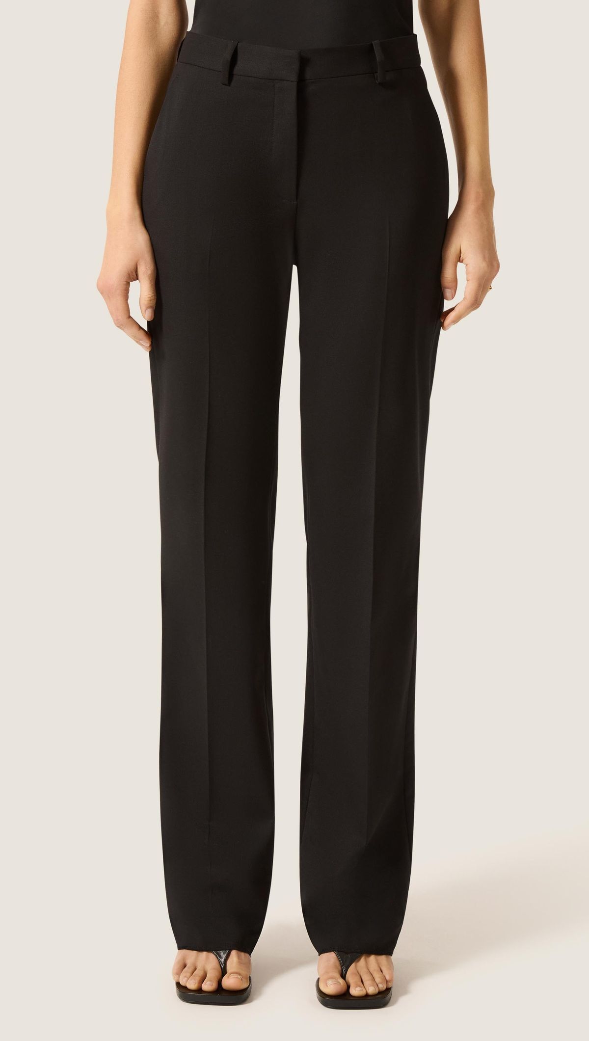 Black Straight Fit Trousers